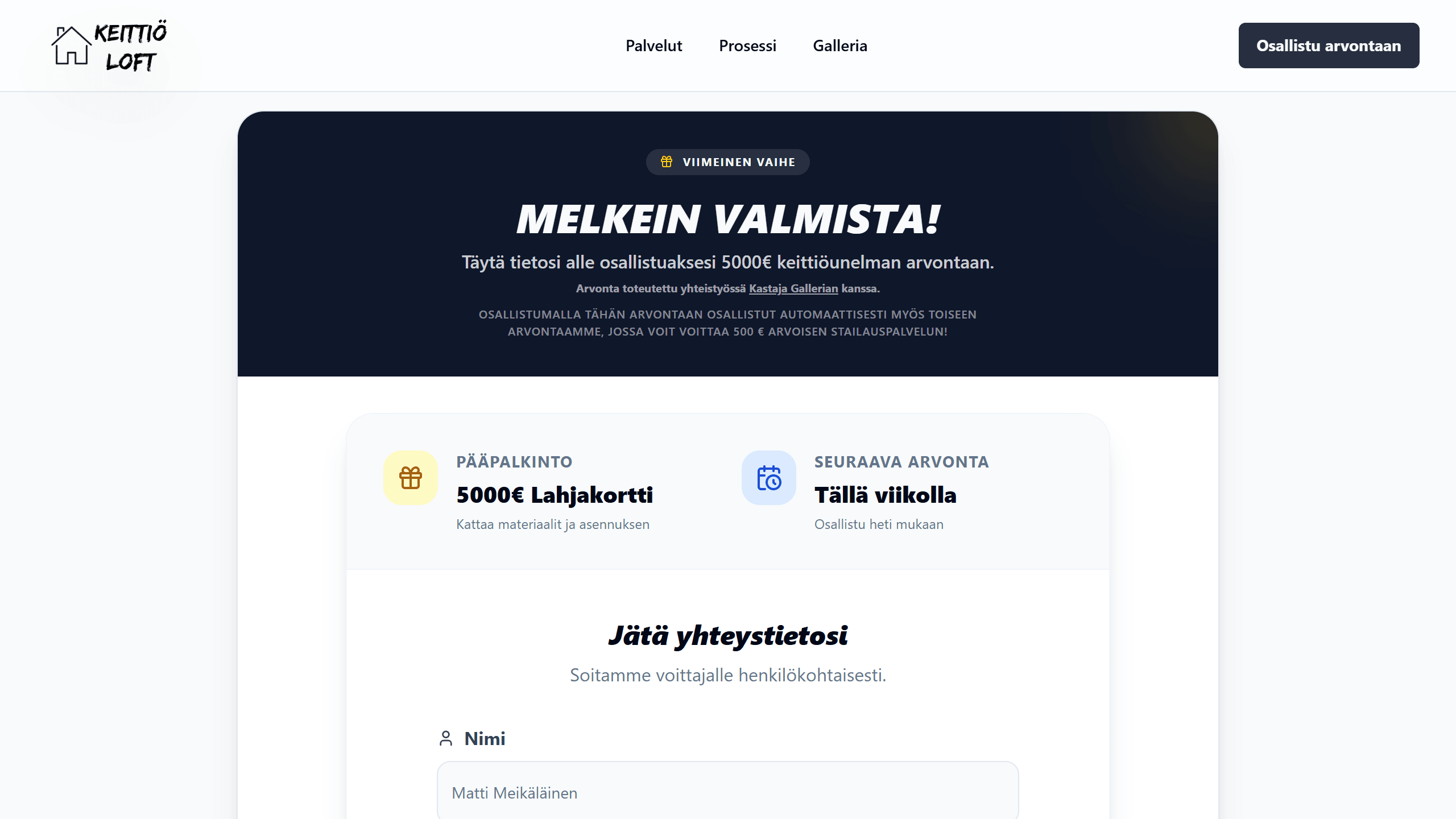 KeittiöLoft — kuvakaappaus